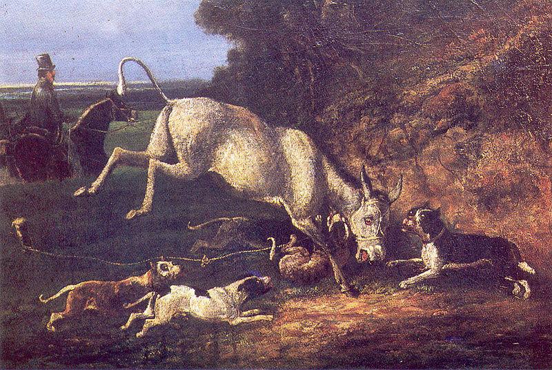unknow artist Donkey Attacked by Staffords china oil painting image